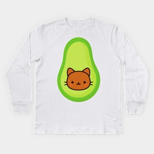 Avocato Cat Kids Long Sleeve T-Shirt